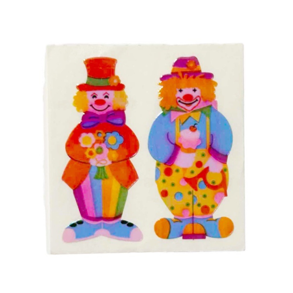 Vintage Sandylion Iridescent Shiny Large Clown Stickers Multicolour Rainbow Fun